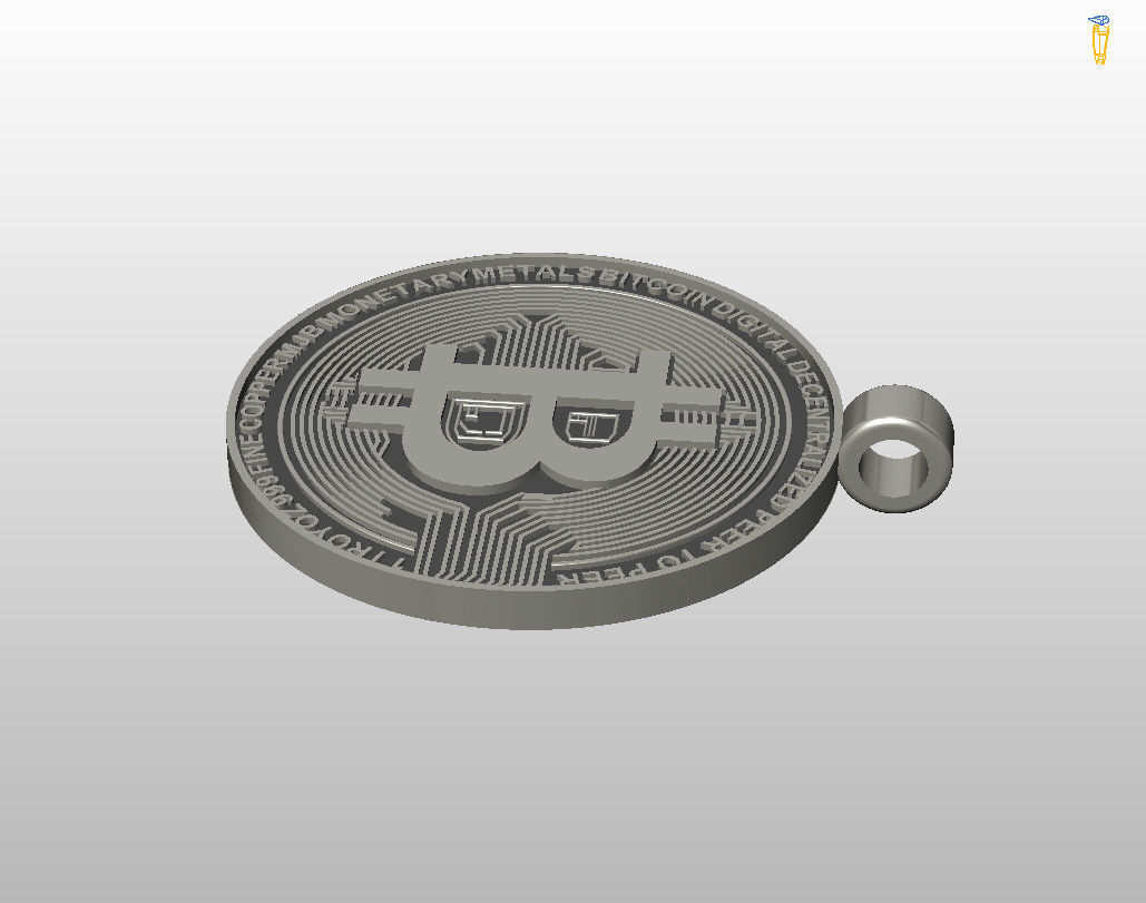Bitcoin pendant 3D print model_36