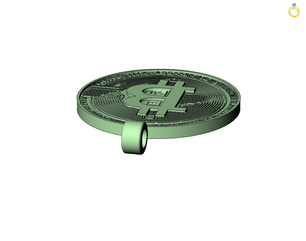Bitcoin pendant 3D print model_42