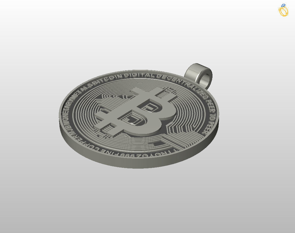 Bitcoin pendant 3D print model_22