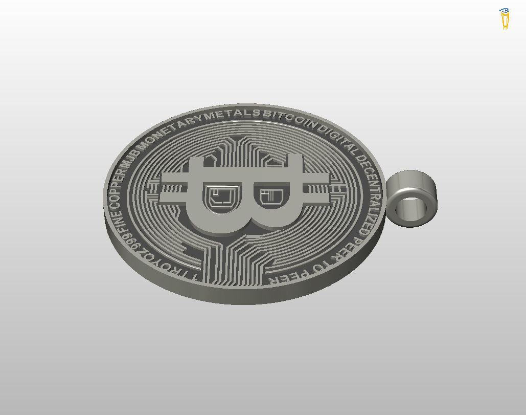 Bitcoin pendant 3D print model_21