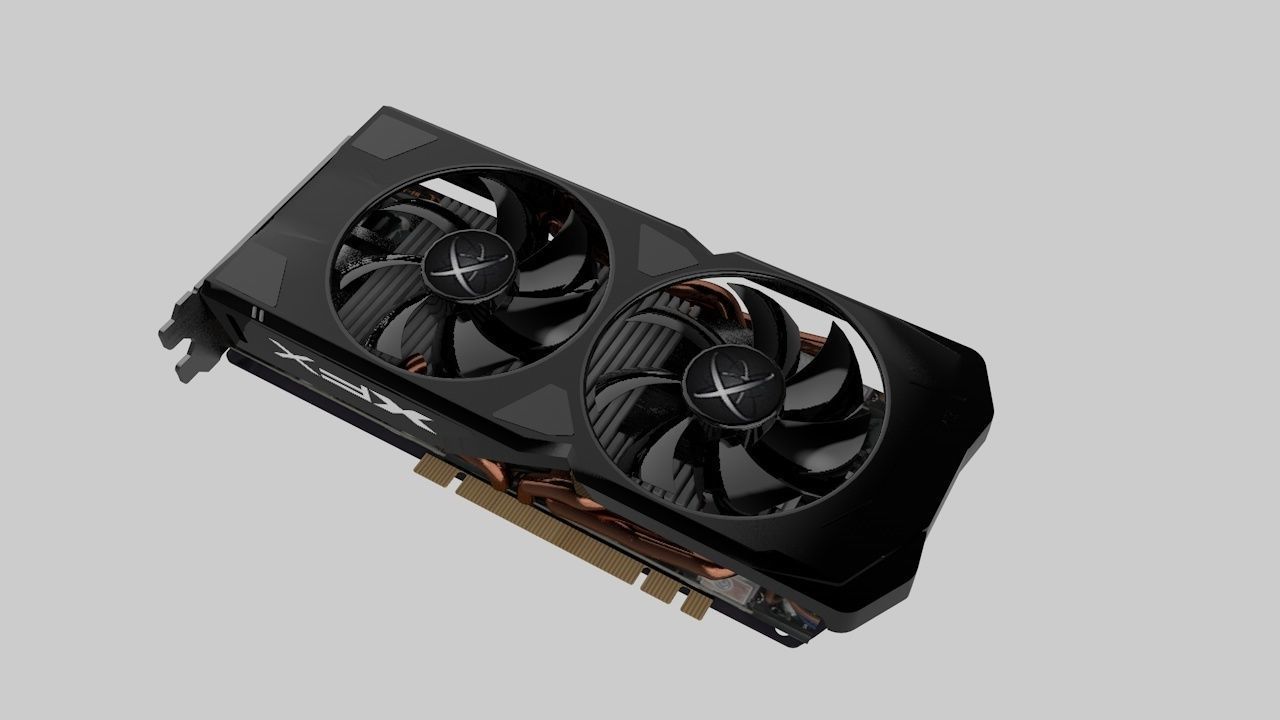 XFX RX470 Graphics Card 3D model_1