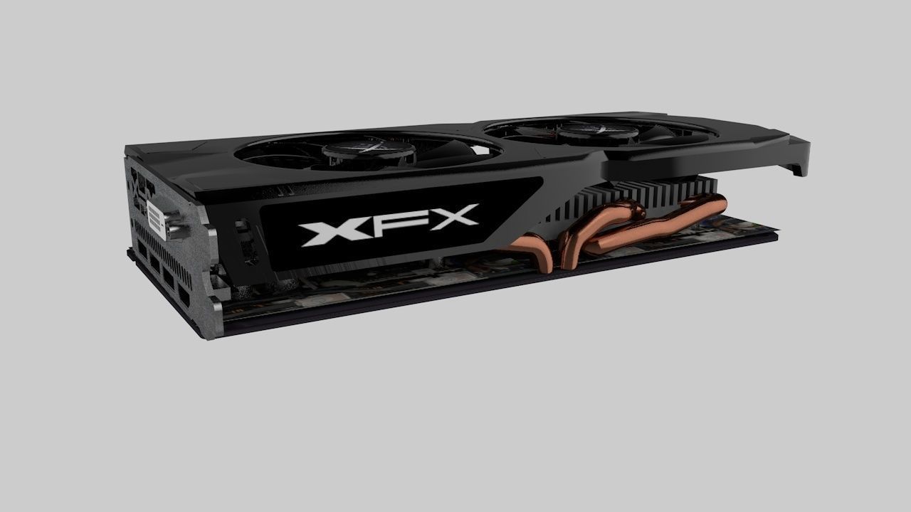 XFX RX470 Graphics Card 3D model_2