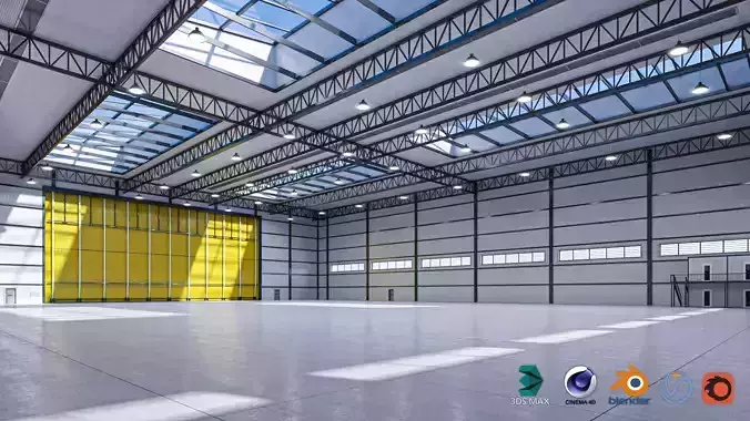 Warehouse 3 top of building 3D model