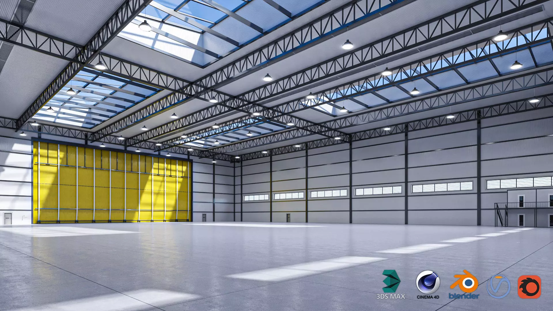 Warehouse 3 top of building 3D model_0