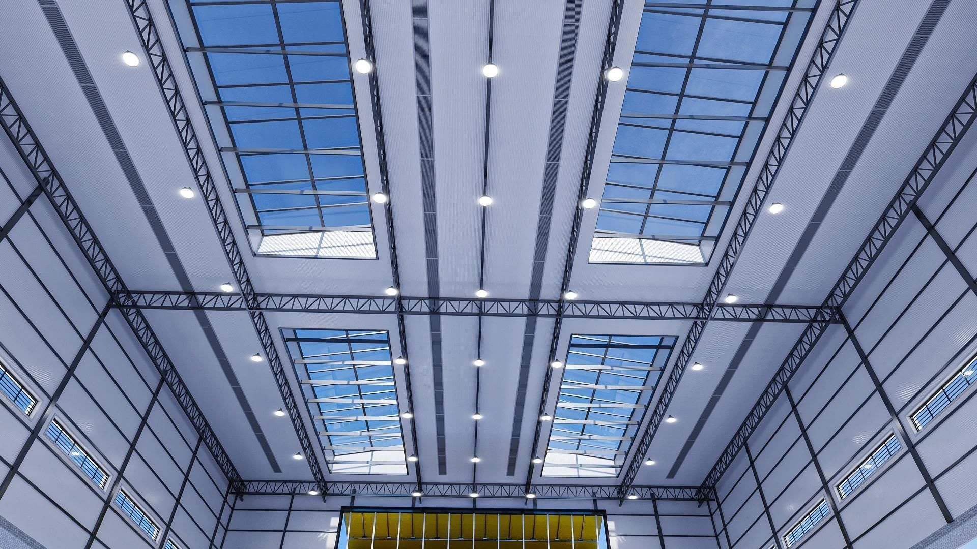 Warehouse 3 top of building 3D model_11