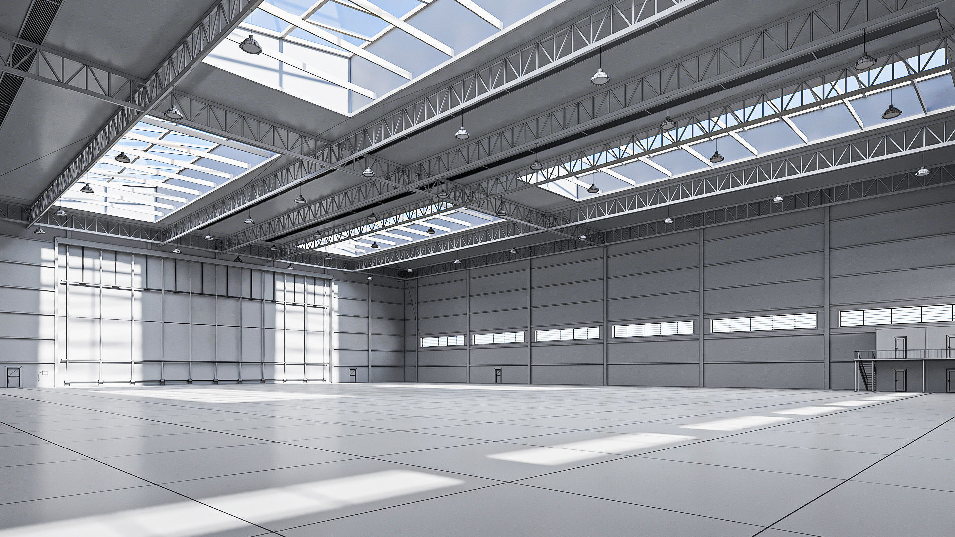 Warehouse 3 top of building 3D model_22