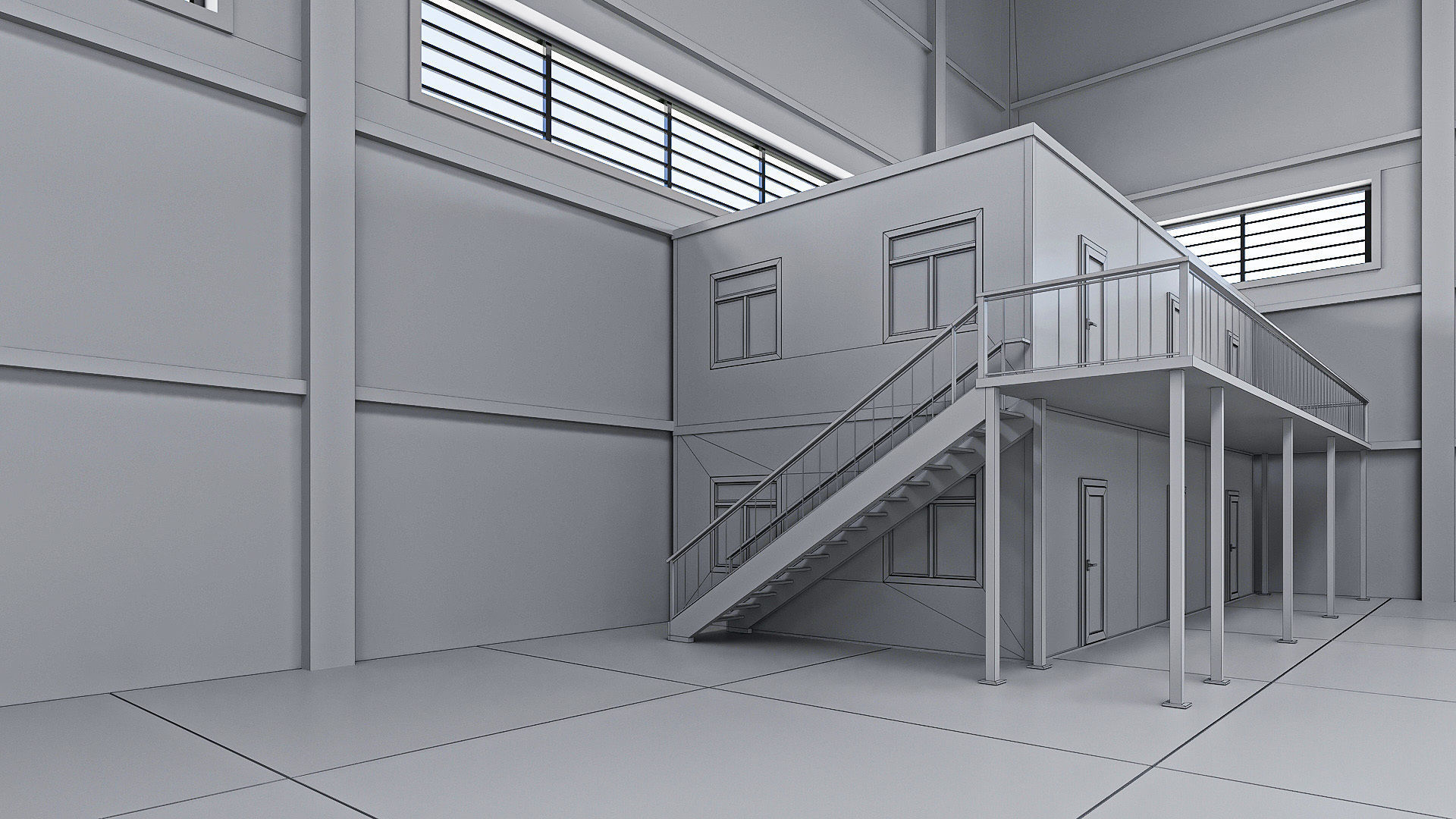 Warehouse 3 top of building 3D model_23