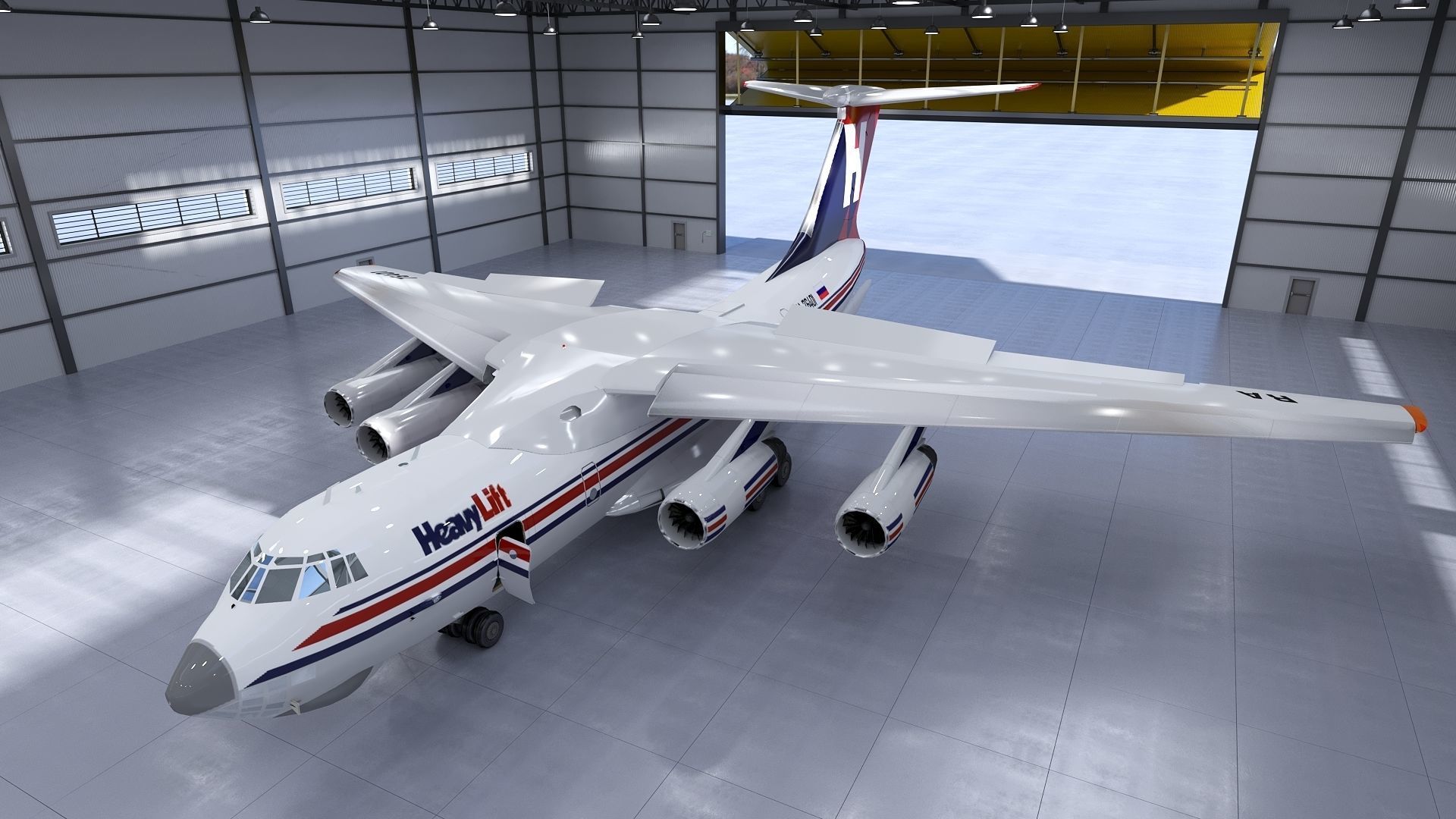 Warehouse 3 top of building 3D model_6