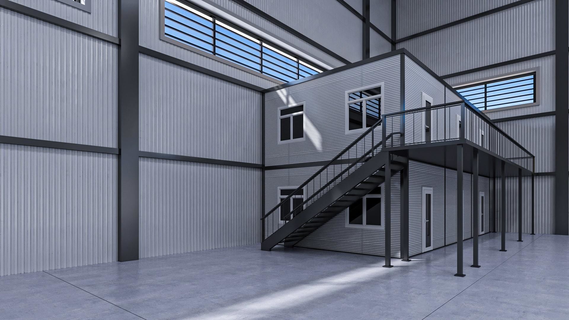Warehouse 3 top of building 3D model_15