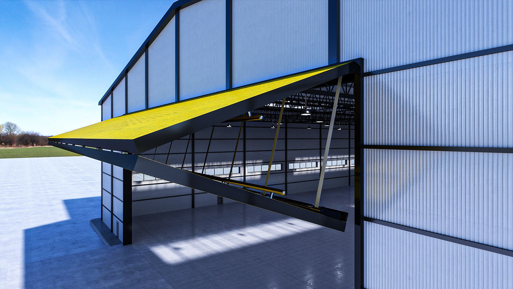 Warehouse 3 top of building 3D model_10
