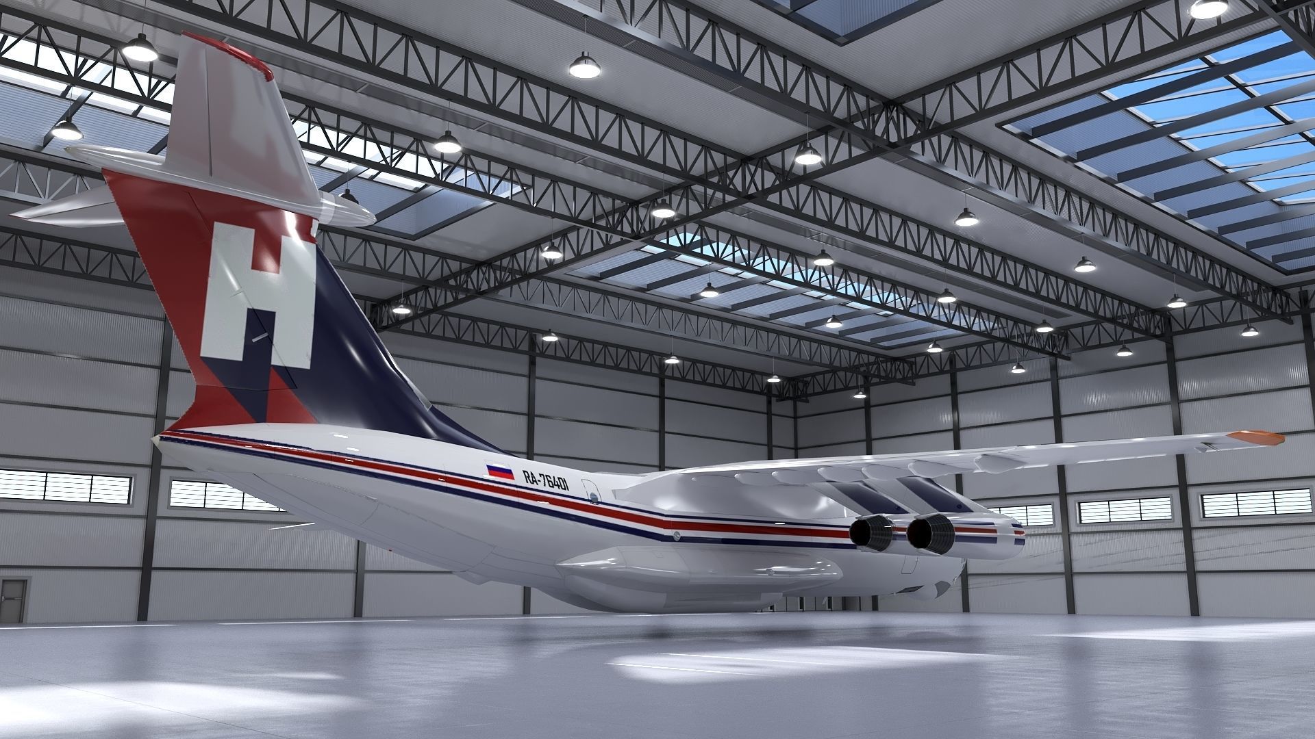 Warehouse 3 top of building 3D model_3