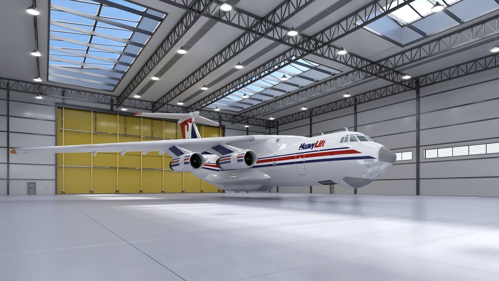 Warehouse 3 top of building 3D model_8