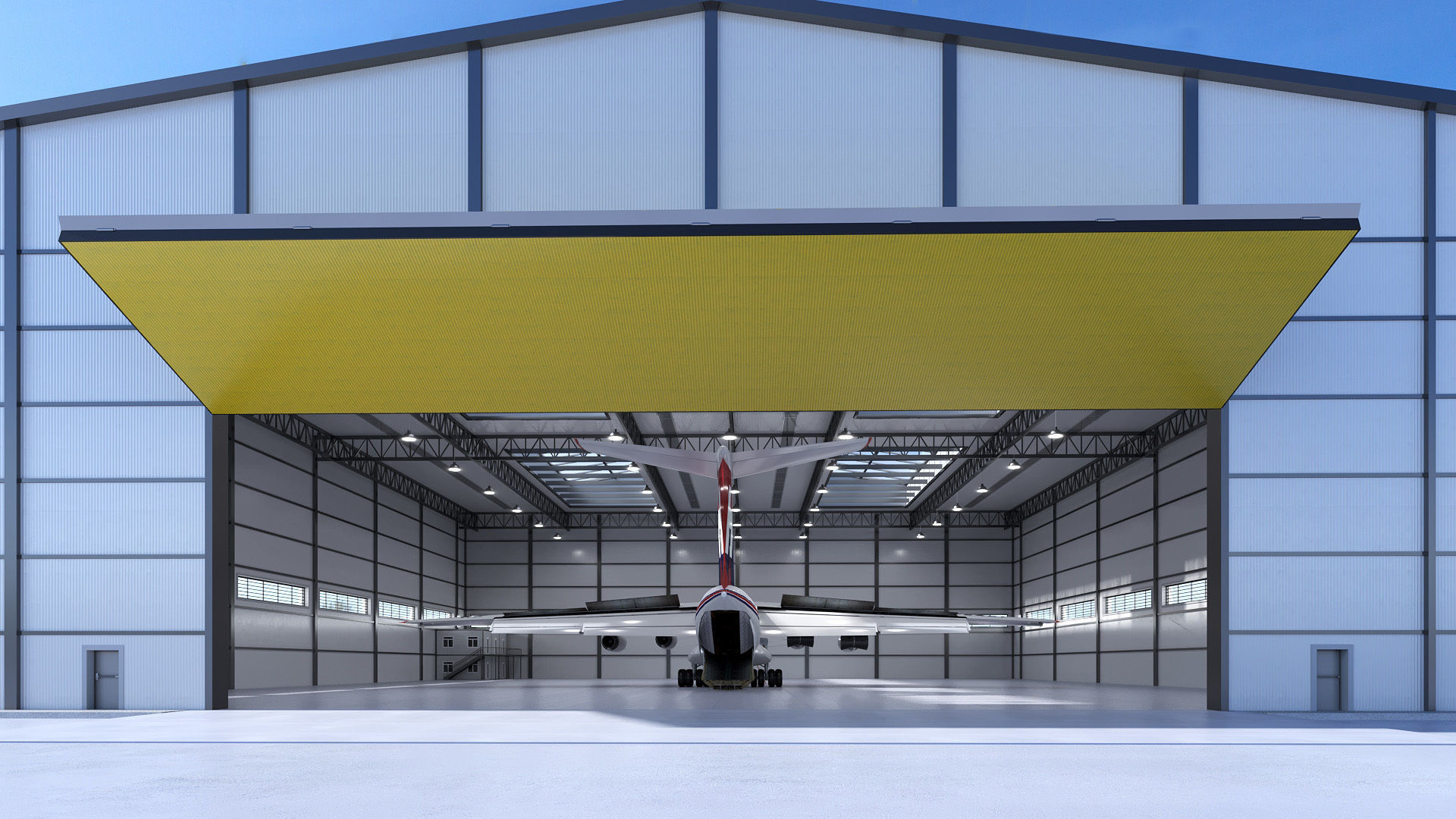 Warehouse 3 top of building 3D model_2