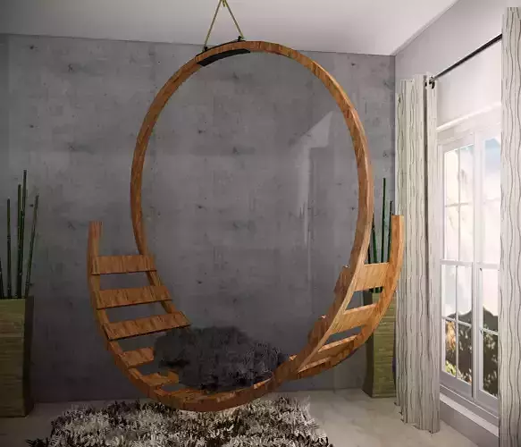 Hanging chair low poly 3D model