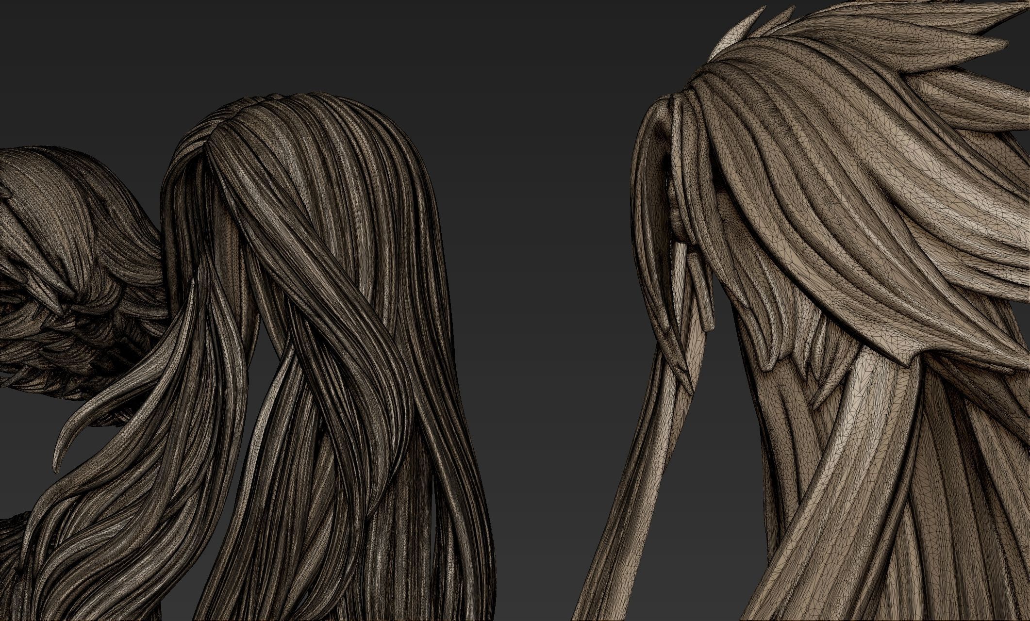 Hair Collection 4 angel with long 3D model_12