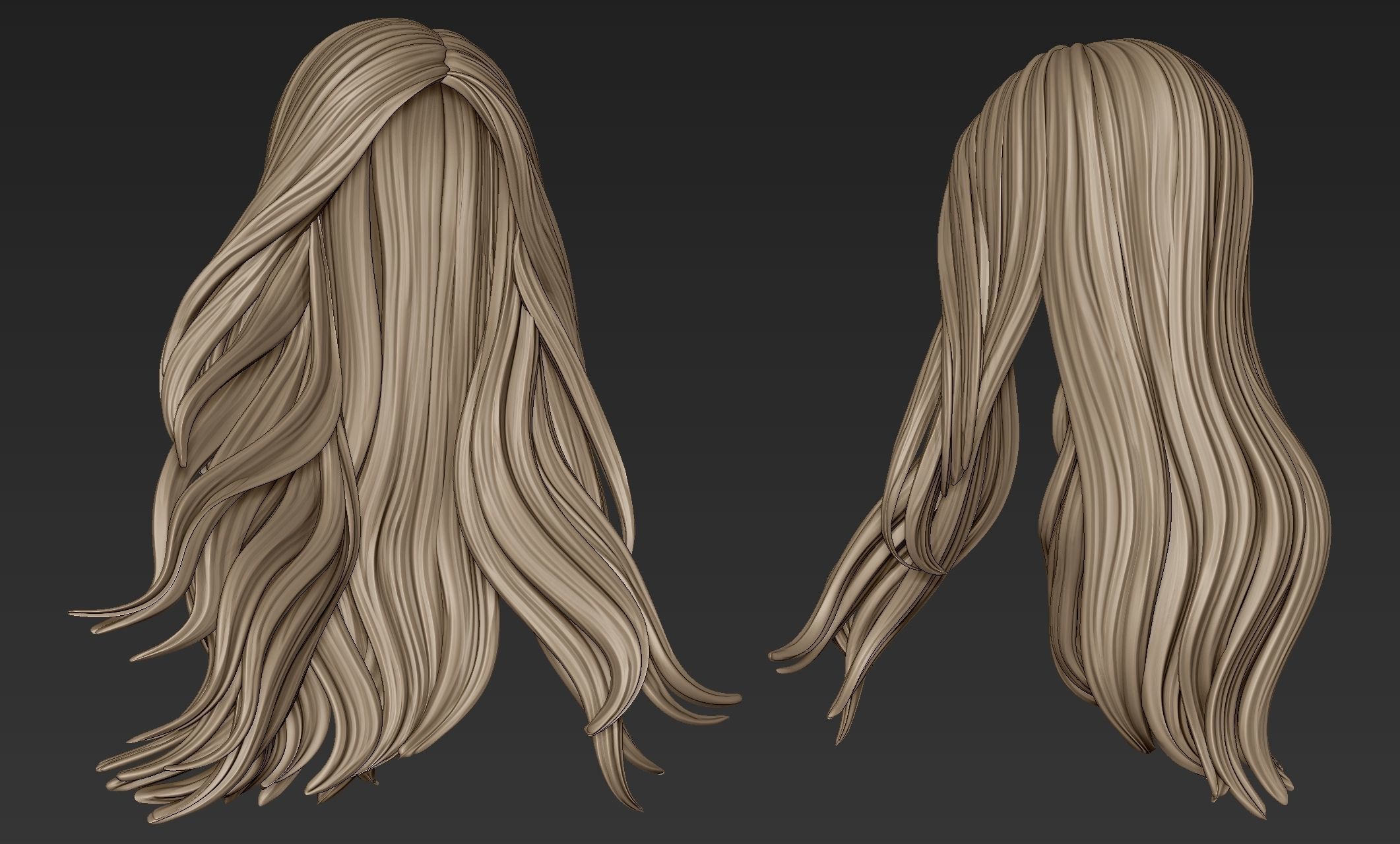Hair Collection 4 angel with long 3D model_10