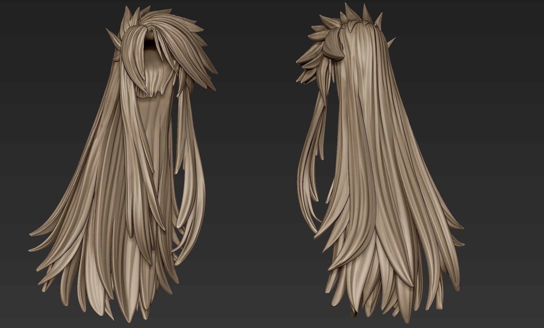 Hair Collection 4 angel with long 3D model_8