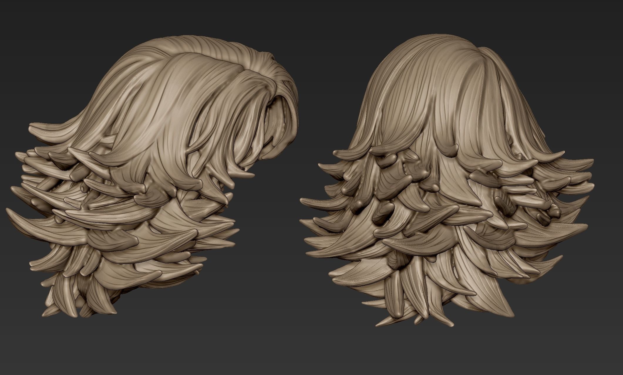 Hair Collection 4 angel with long 3D model_6