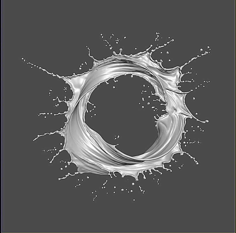 blue water liquid splash 3D model_5