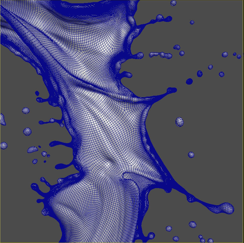 blue water liquid splash 3D model_2