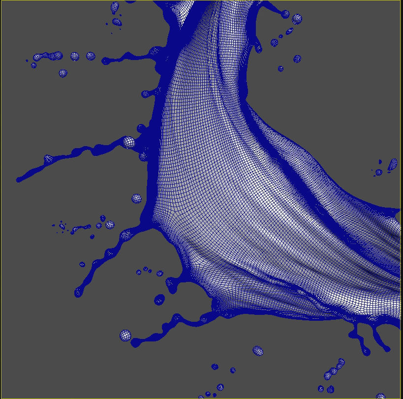 blue water liquid splash 3D model_4