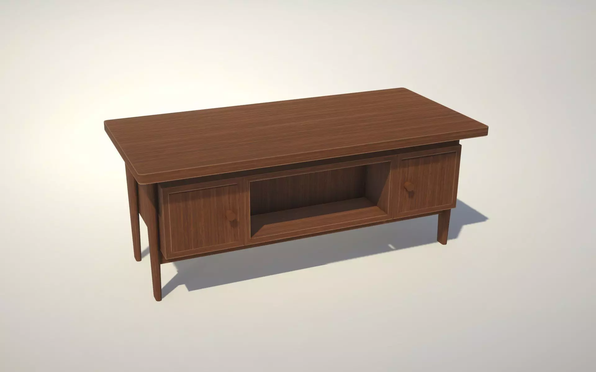 Mid Century Desk - No 2 Low-poly 3D model_0