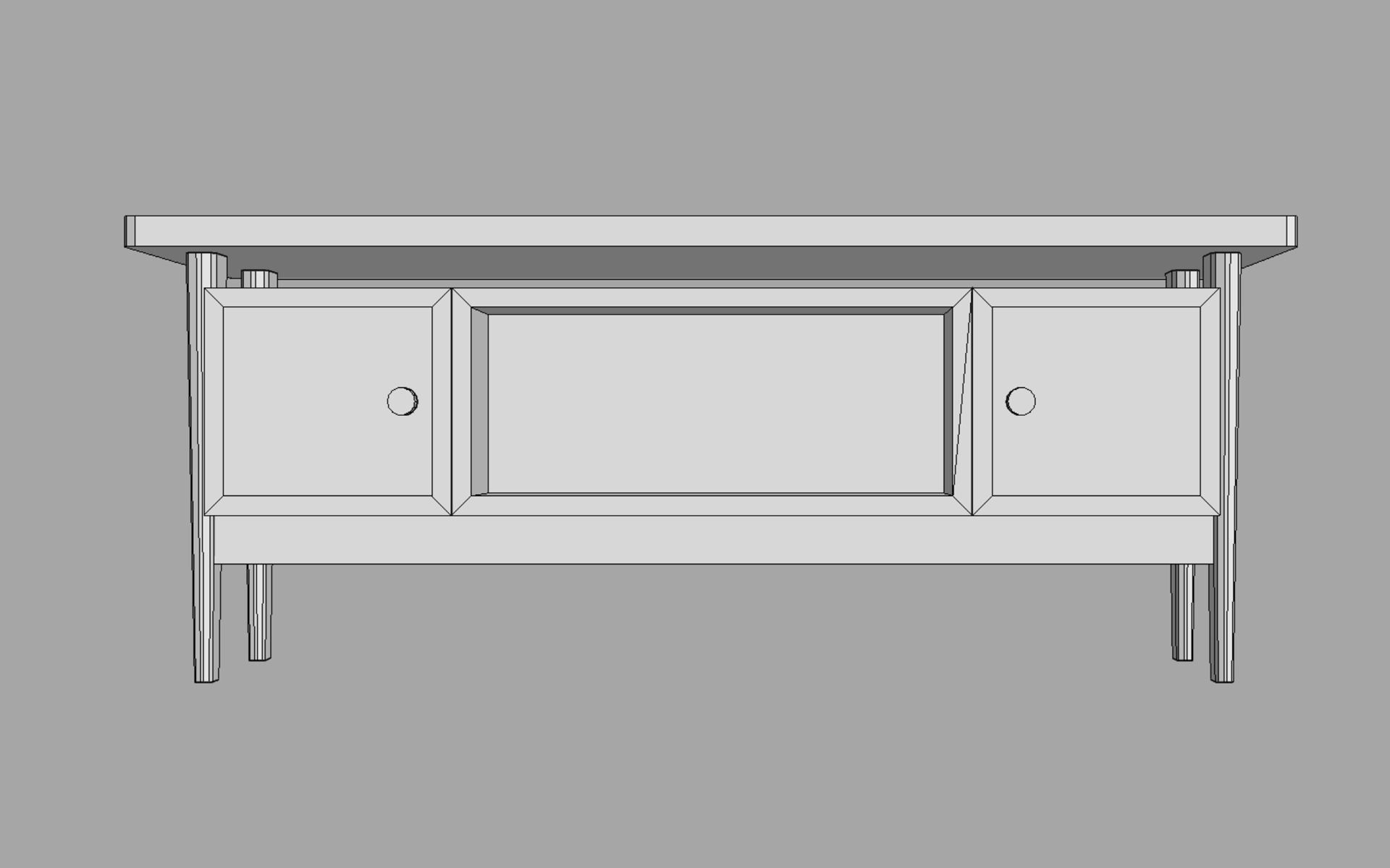 Mid Century Desk - No 2 Low-poly 3D model_7