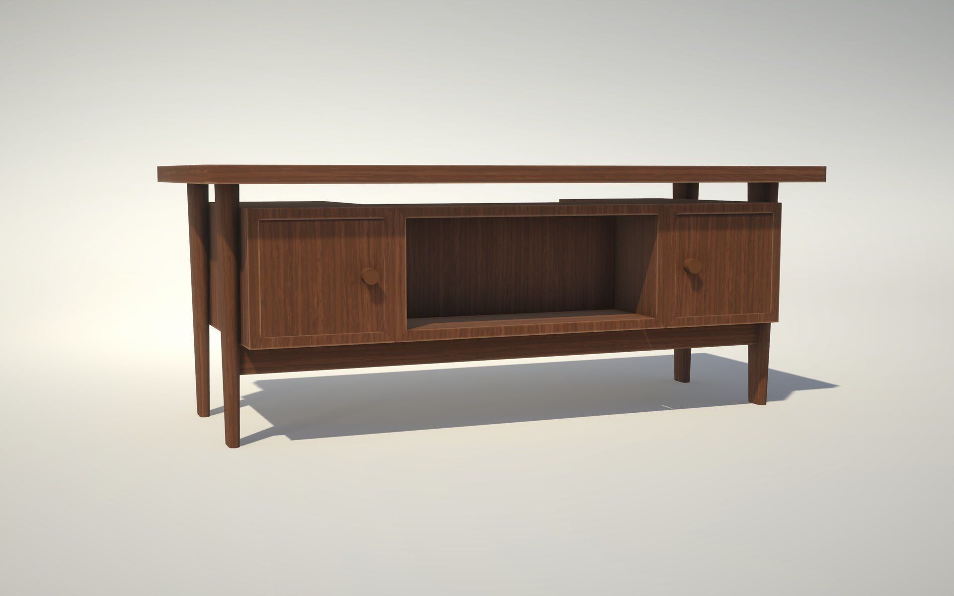 Mid Century Desk - No 2 Low-poly 3D model_3