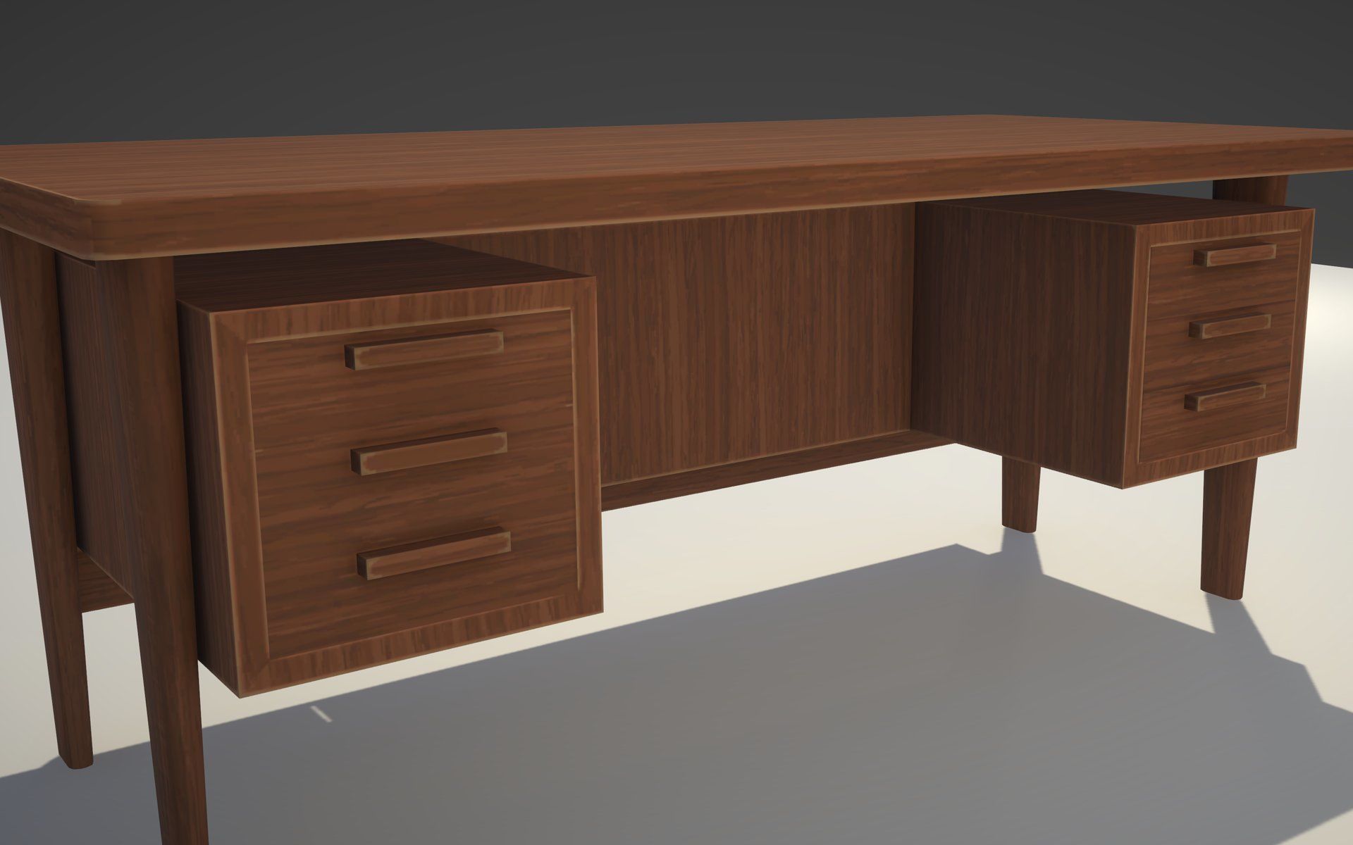 Mid Century Desk - No 2 Low-poly 3D model_4
