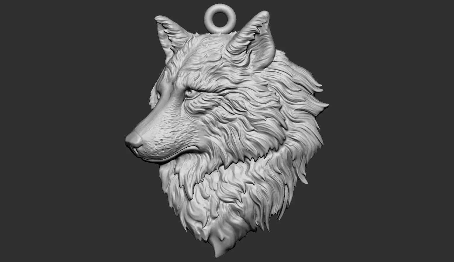 Wolf head pendant 3D print model