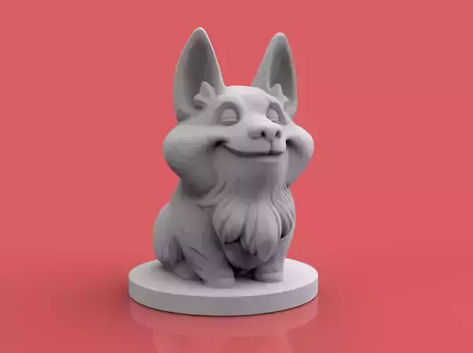 Corgi 3D Print Model dog figurine