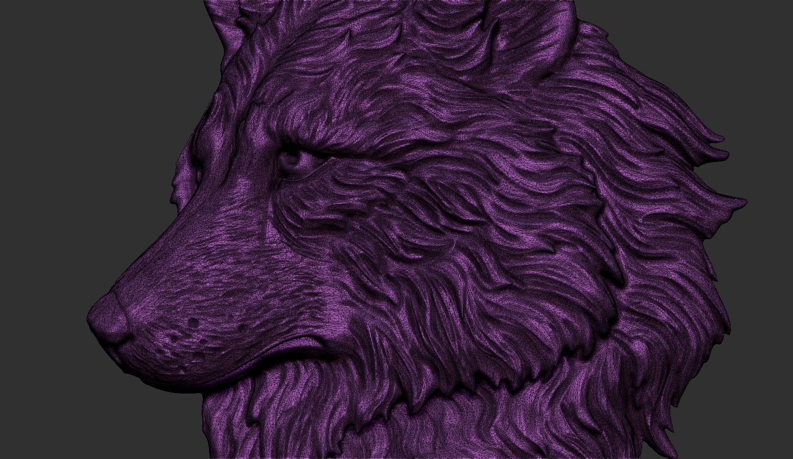 Wolf head 3D print model_5