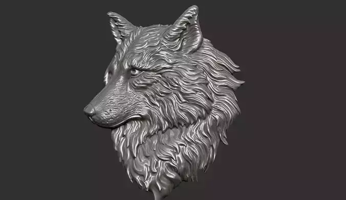 Wolf head 3D print model