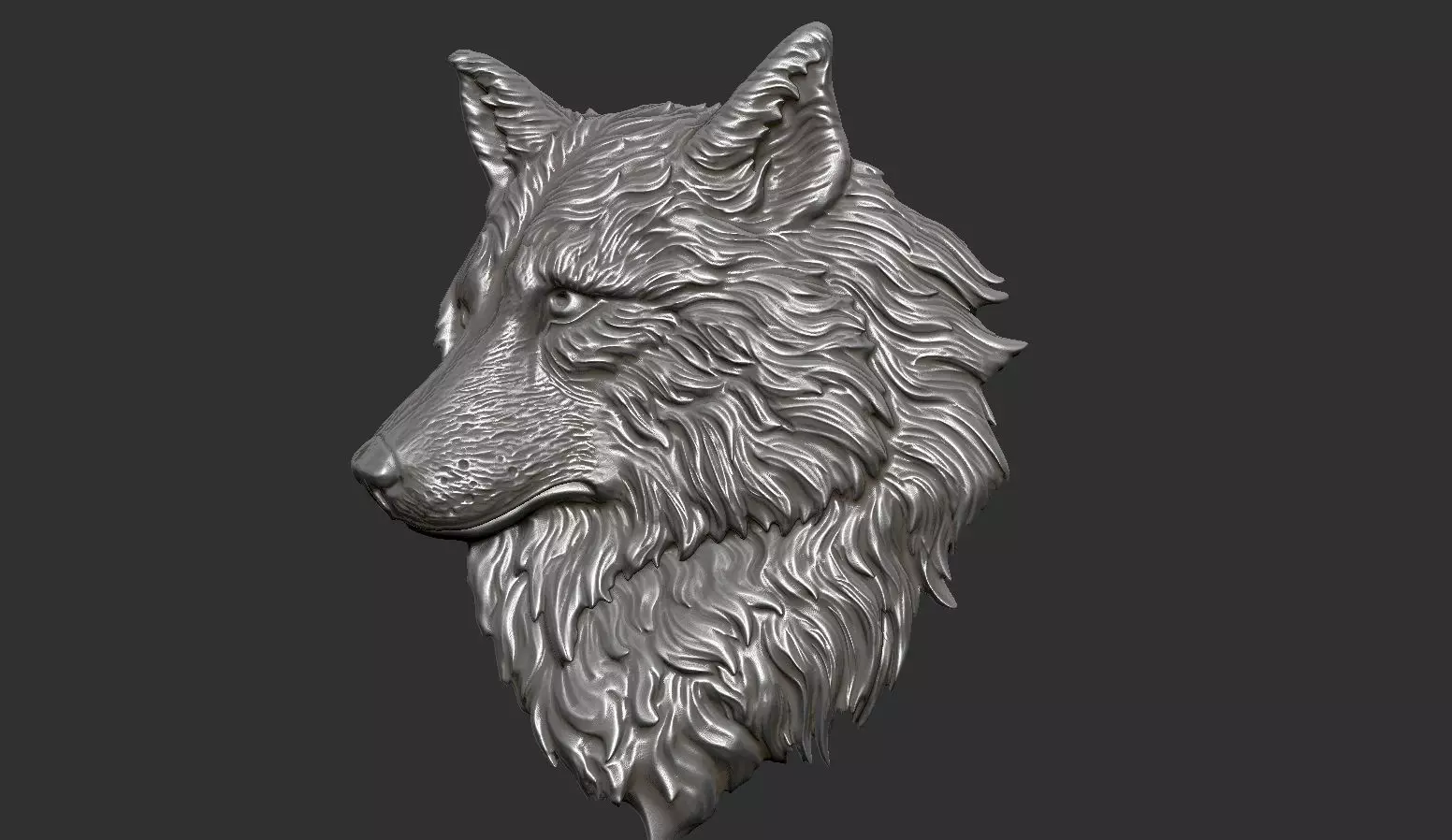 Wolf head 3D print model_0