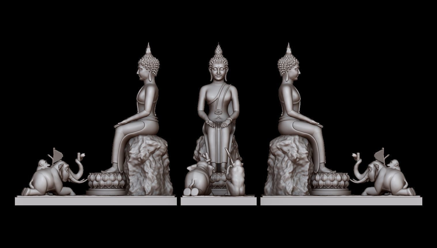 Wednesday Night Monk Buddha 3D print model_1