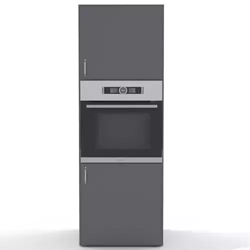 Oven 3D Model silver