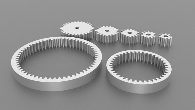 internal and spur gears 3D print model