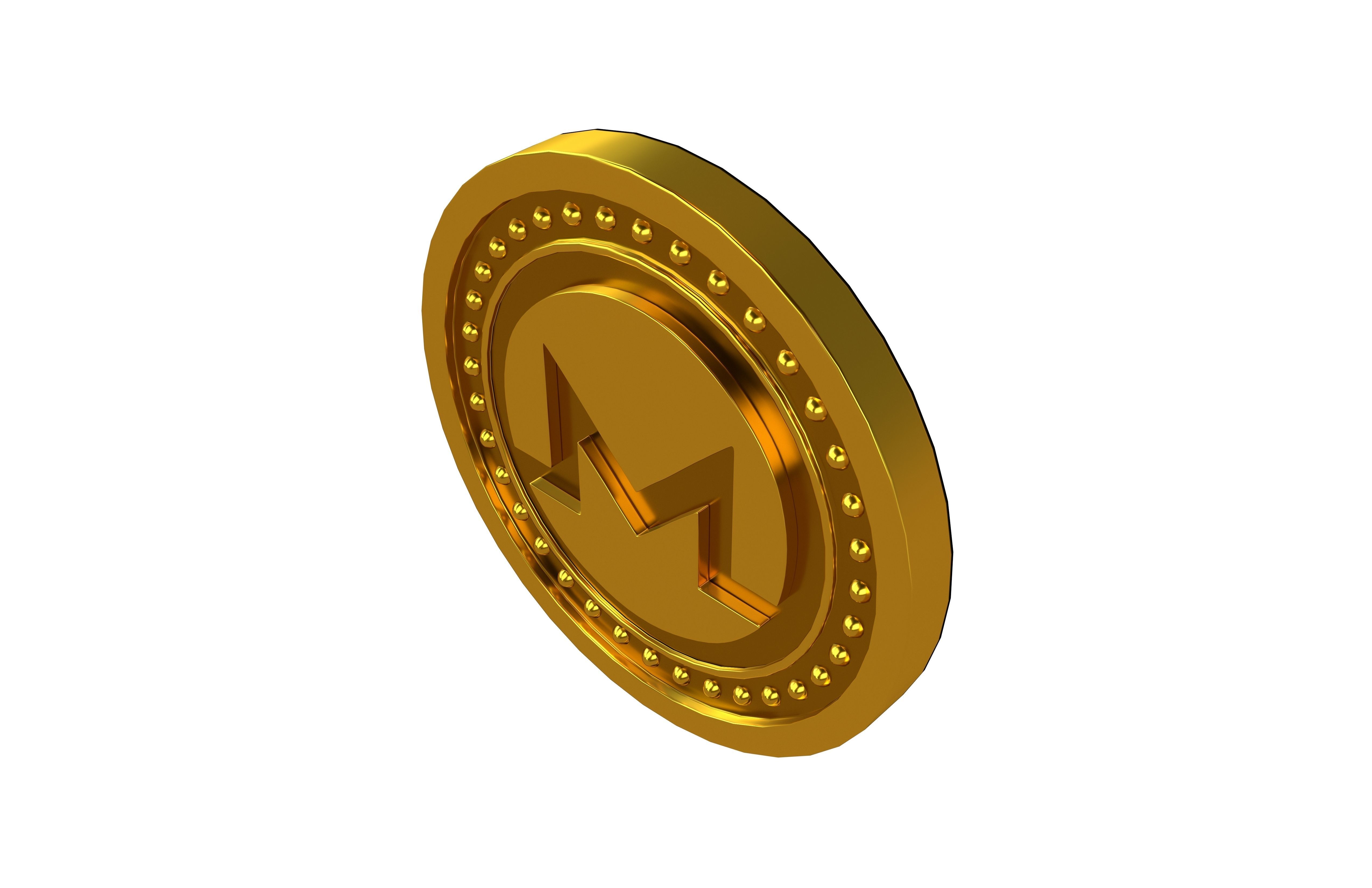 Monero Coin v3 001 Low-poly 3D model_3