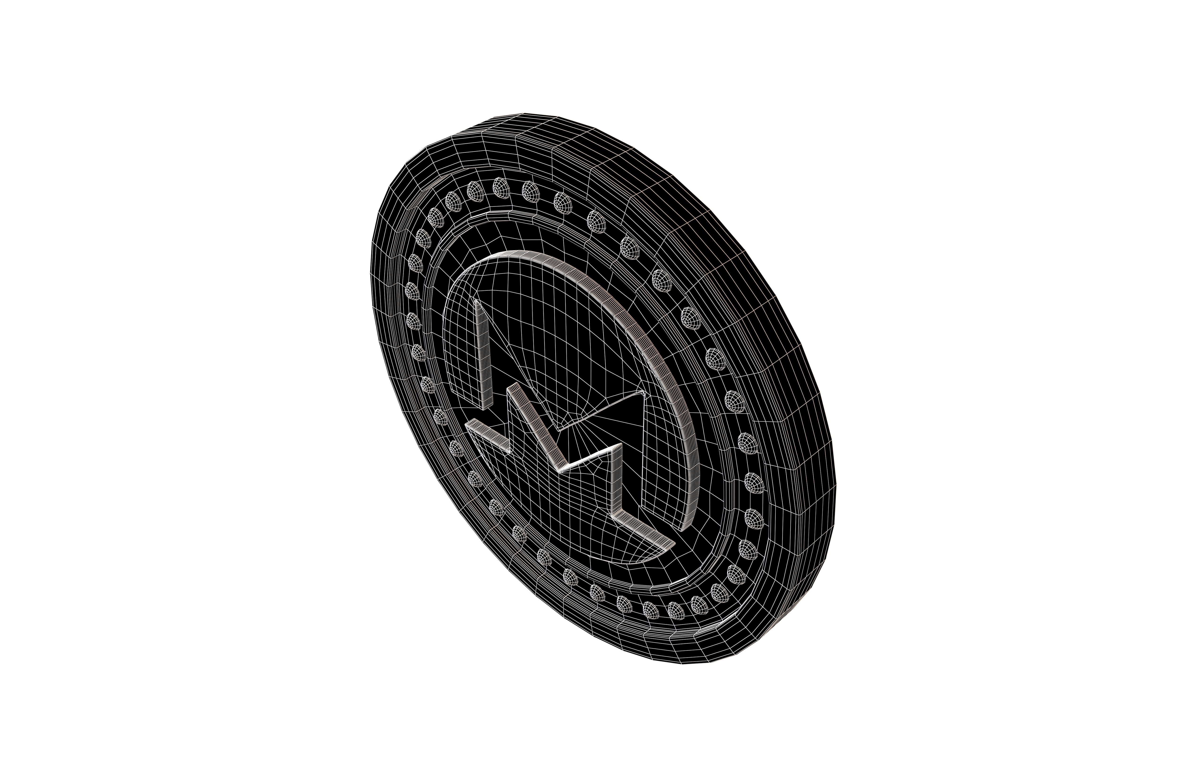 Monero Coin v3 001 Low-poly 3D model_6