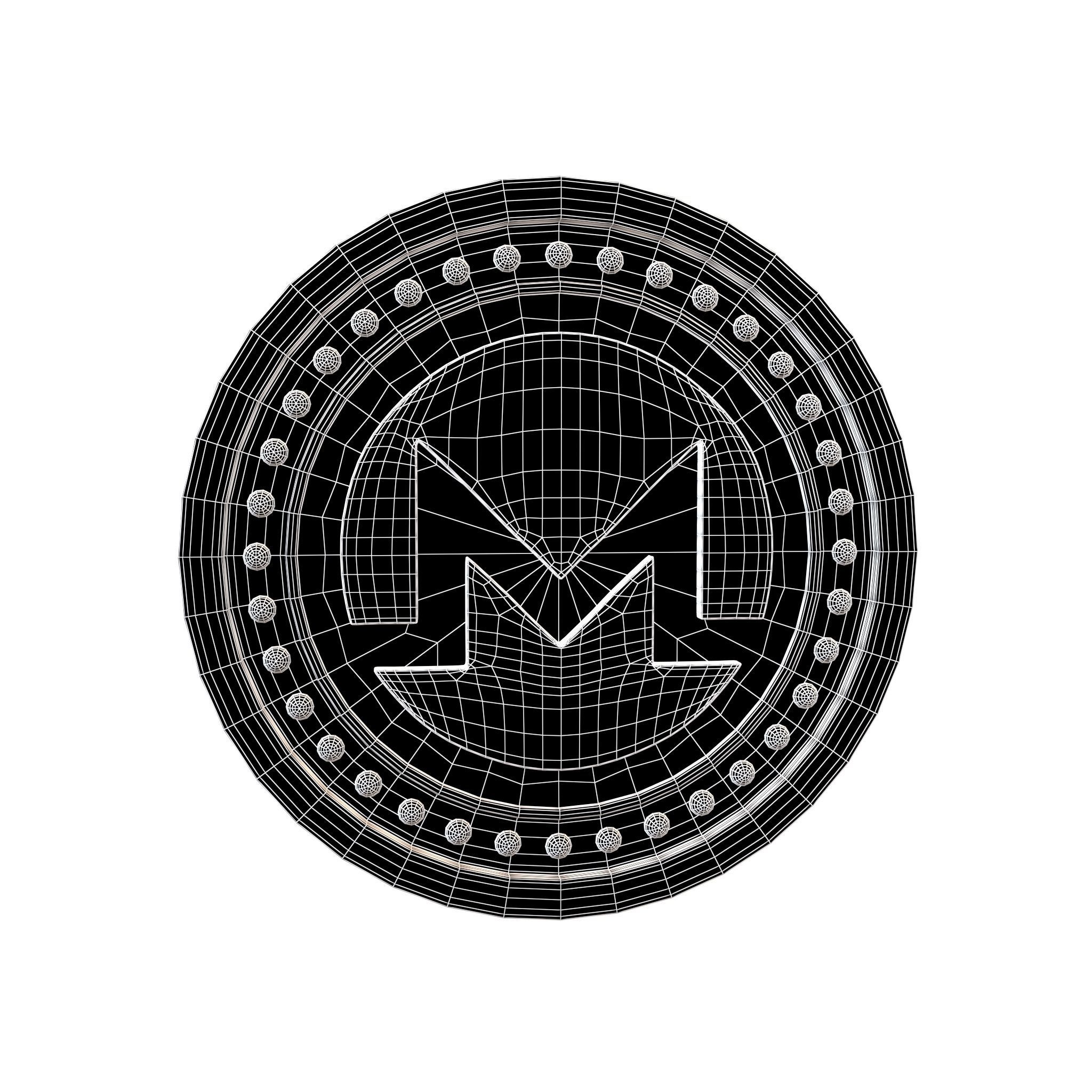 Monero Coin v3 001 Low-poly 3D model_4