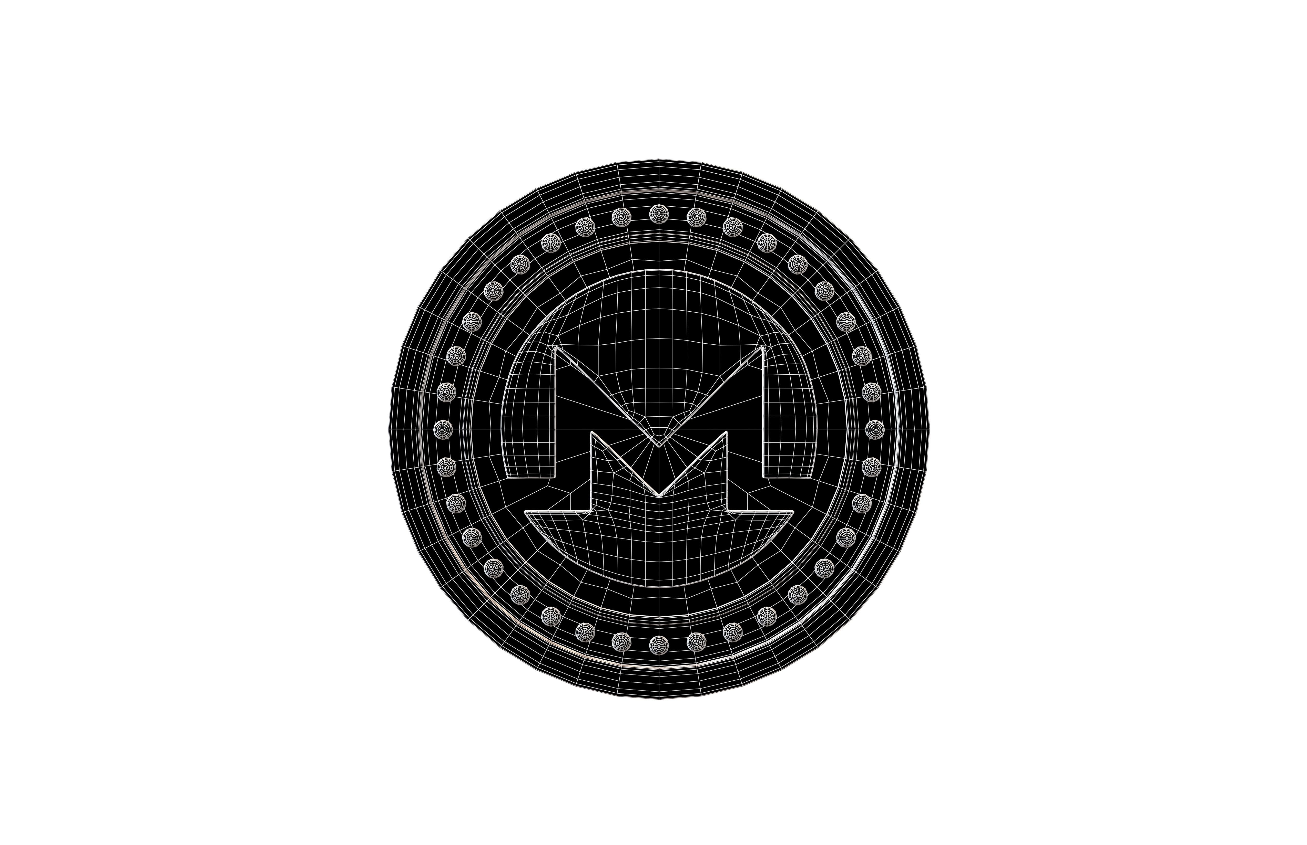 Monero Coin v3 001 Low-poly 3D model_5