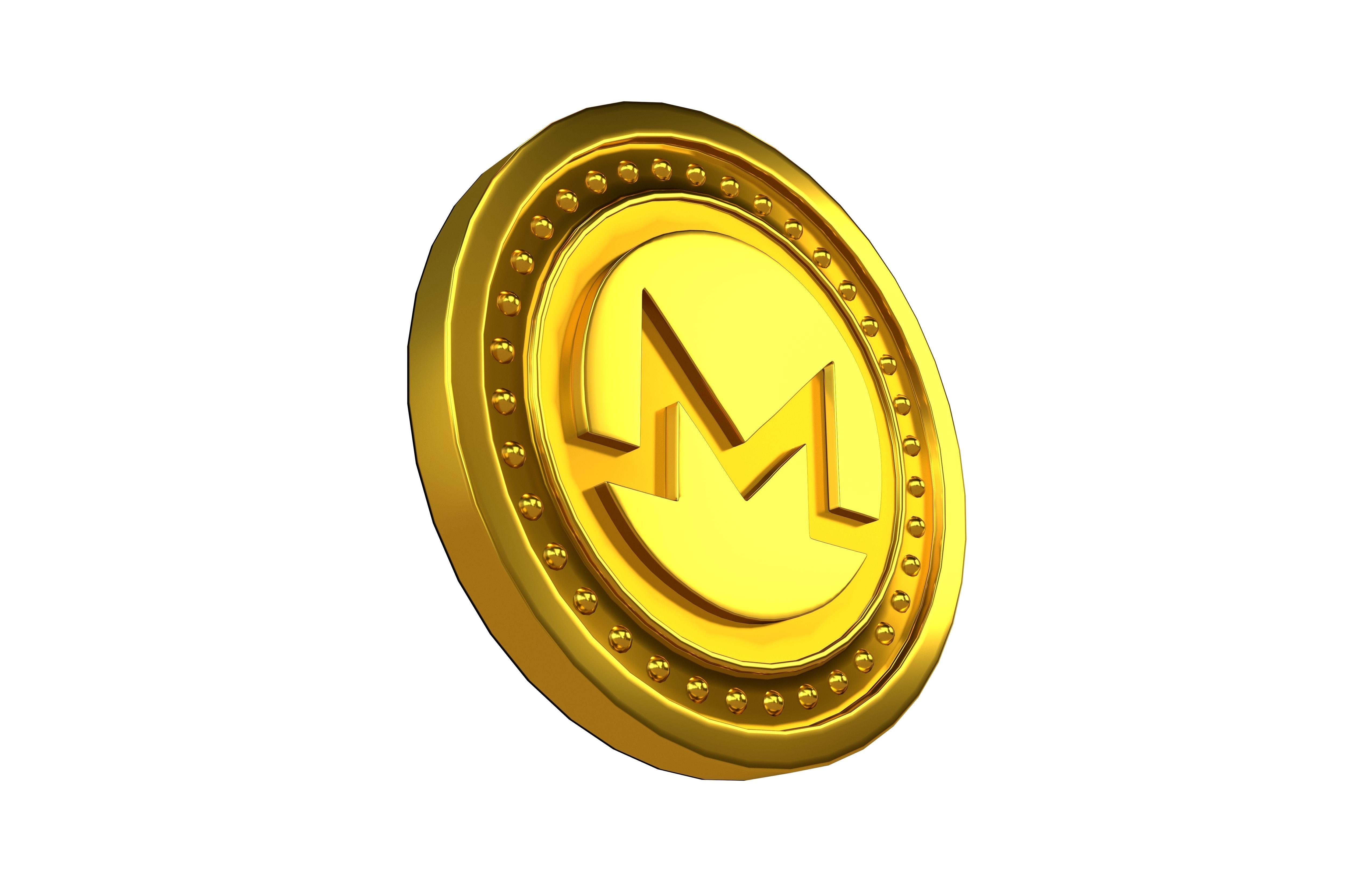 Monero Coin v3 001 Low-poly 3D model_1