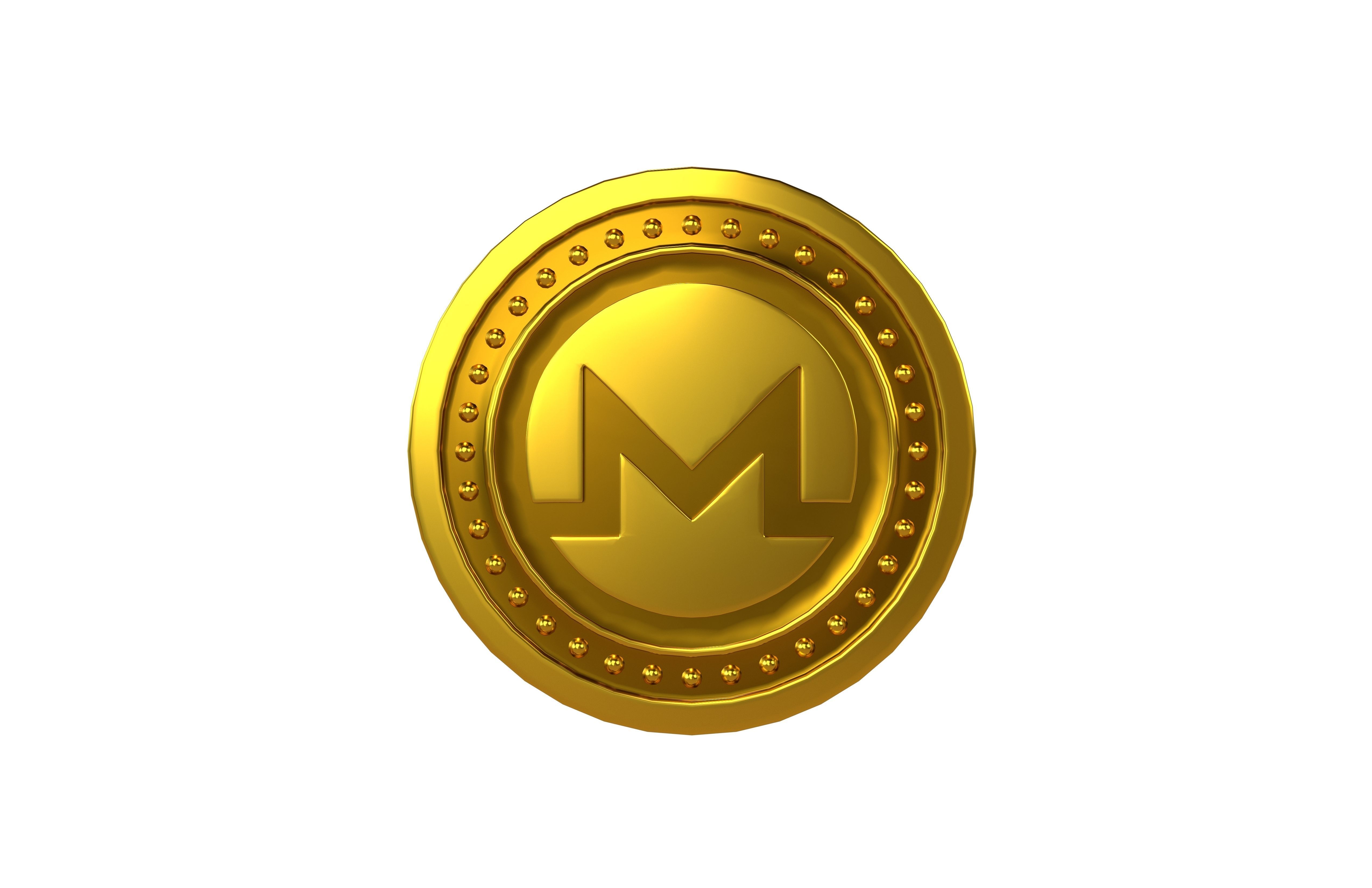 Monero Coin v3 001 Low-poly 3D model_2