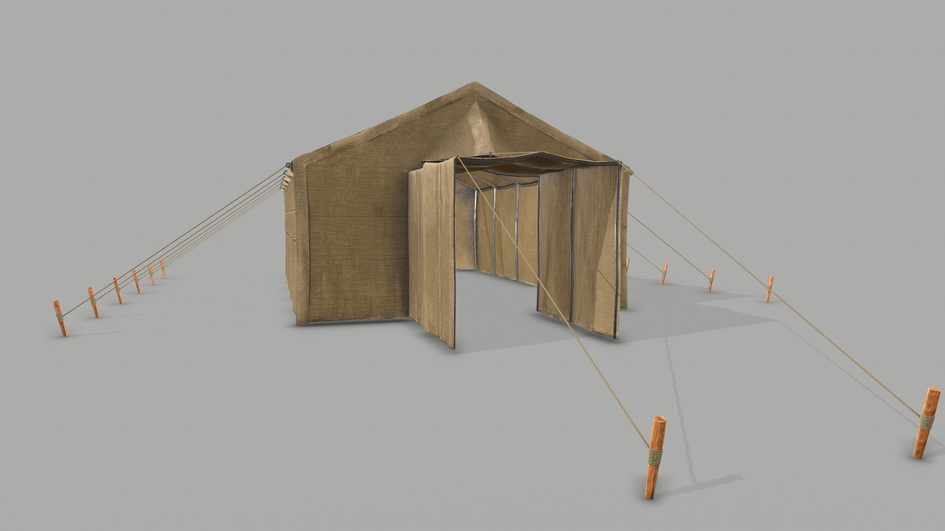 Military Tent PBR - B  Low-poly 3D model_6