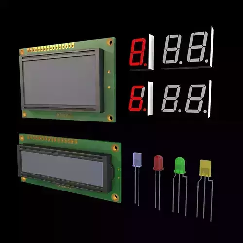 LCD Module and Digit LED Display 3D model
