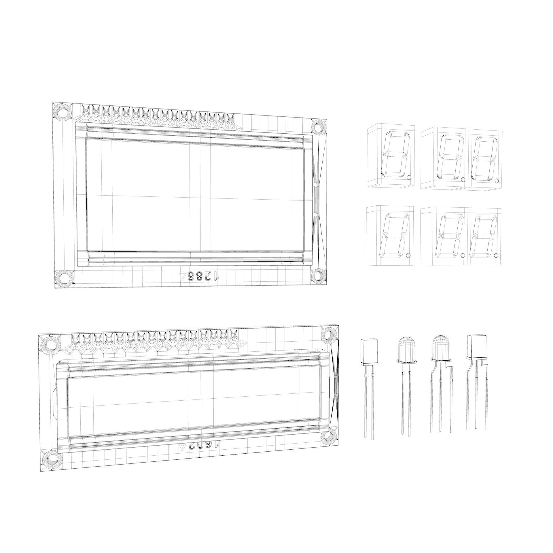 LCD Module and Digit LED Display 3D model_3