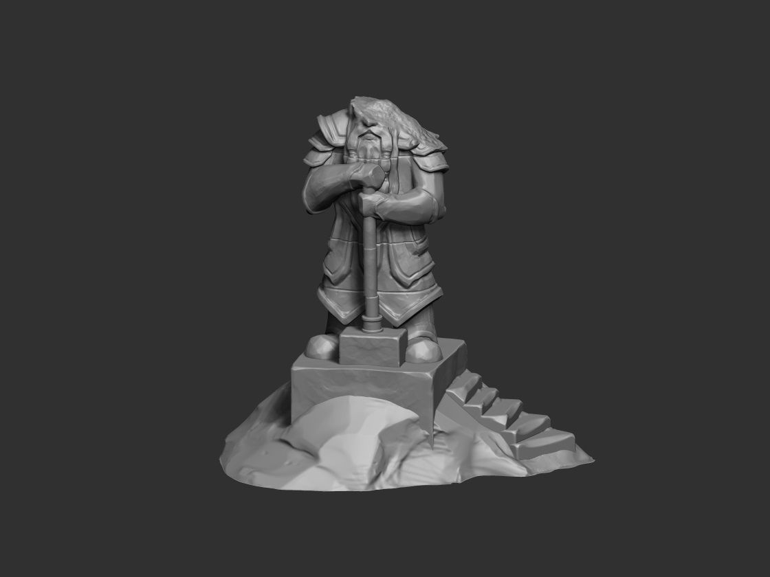 Dwarven Statue Modular  3D print model_1