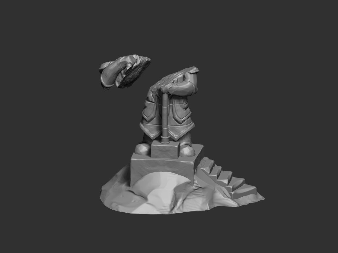 Dwarven Statue Modular  3D print model_2
