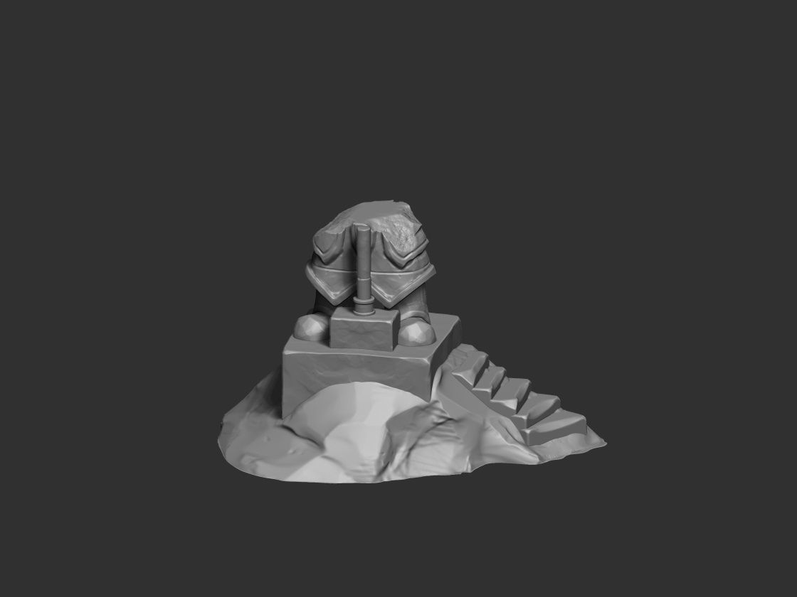 Dwarven Statue Modular  3D print model_3