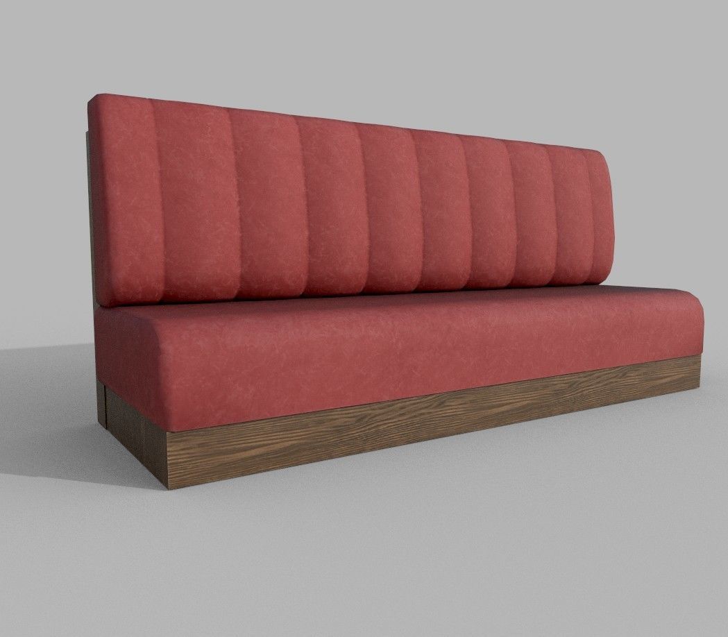 Reastaurant Bench PBR Low-poly 3D model_2